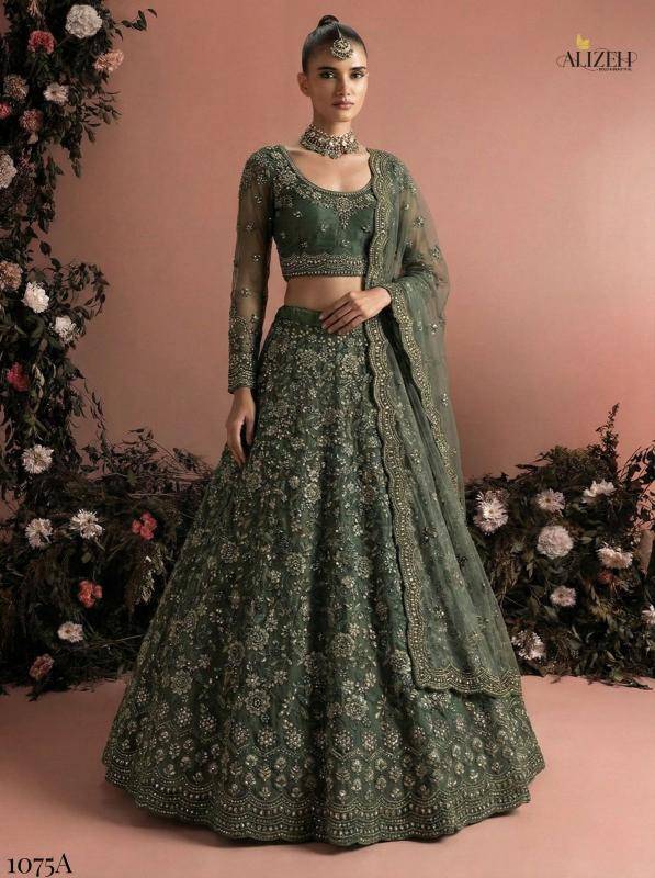 Alizeh Bridal Heritage Colours 1075 Lehenga choli manufacturers in Bangalore